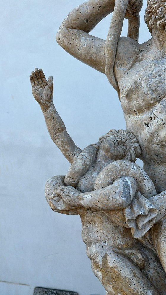 Life-Size Marble Lacoonte Sculpture, Italy, 1950s