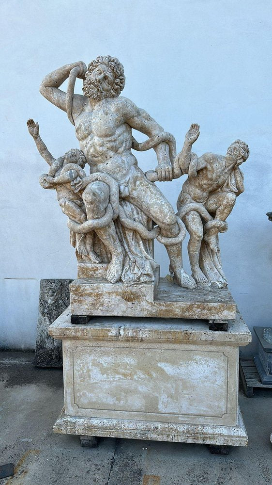 Life-Size Marble Lacoonte Sculpture, Italy, 1950s