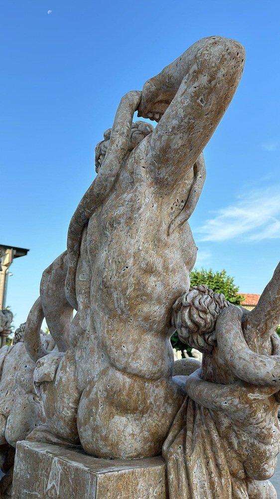 Life-Size Marble Lacoonte Sculpture, Italy, 1950s