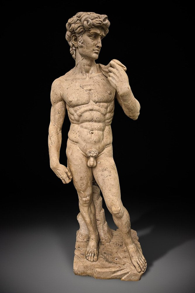 Life-Size Marble Sculpture of David by Michelangelo Buonarroti, 1930s