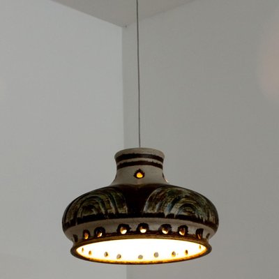 Light Blue Ceramic Pendant Light, Denmark, 1970s-VDW-1735626