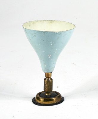 Light Blue Enameled Metal Wall Sconce in the Style of Stilnovo, Italy, 1950s-RAQ-1418521