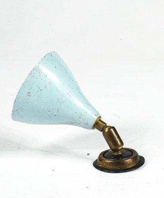 Light Blue Enameled Metal Wall Sconce in the Style of Stilnovo, Italy, 1950s-RAQ-1418521