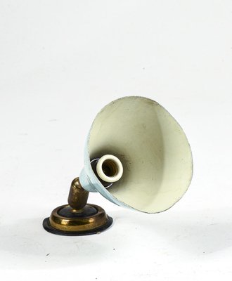 Light Blue Enameled Metal Wall Sconce in the Style of Stilnovo, Italy, 1950s-RAQ-1418521