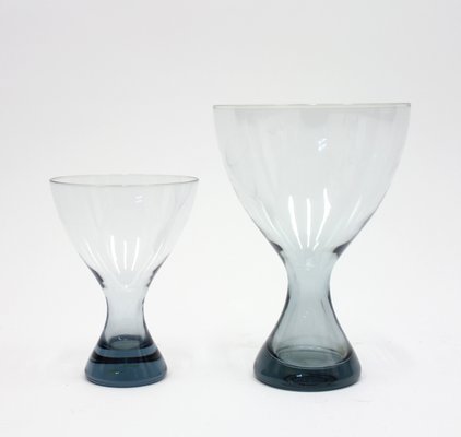 Light Blue Glass Vases by Vicke Lindstrand for Kosta, 1960s, Set of 2-KQ-318214