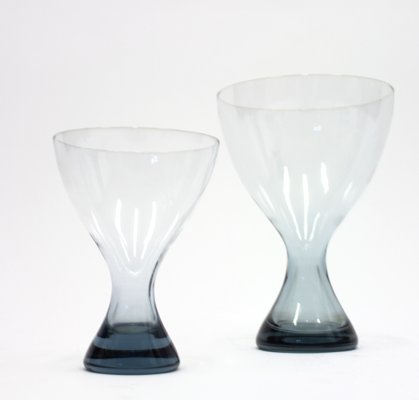 Light Blue Glass Vases by Vicke Lindstrand for Kosta, 1960s, Set of 2-KQ-318214