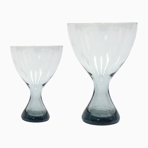 Light Blue Glass Vases by Vicke Lindstrand for Kosta, 1960s, Set of 2-KQ-318214