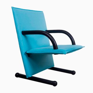 Light Blue T-Line Armchair attributed to Burkhard Vogtherr for Arflex, 1980s-PX-2040787