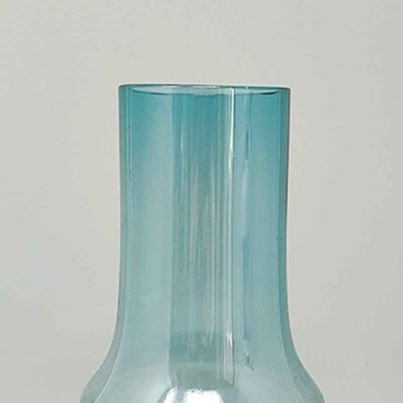 Light Blue Vase #1376 by Tamara Aladin Vase for Riihimaki/Riihimaen Lasi Oy, 1970s