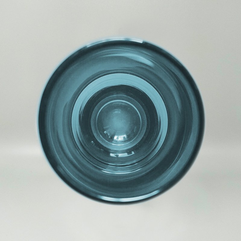 Light Blue Vase #1376 by Tamara Aladin Vase for Riihimaki/Riihimaen Lasi Oy, 1970s