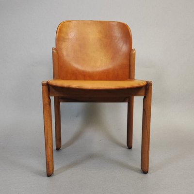 Light Brown Leather Chairs, 1970s, Set of 5-FXH-2035842