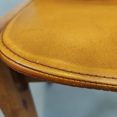 Light Brown Leather Chairs, 1970s, Set of 5-FXH-2035842