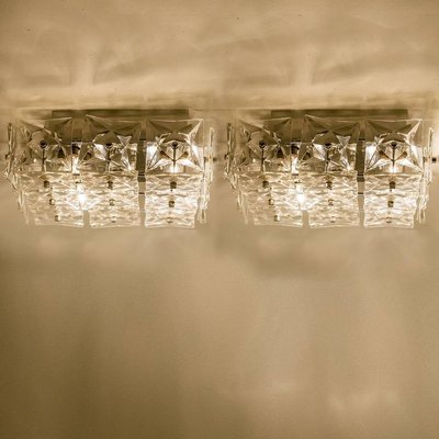 Light Fixtures in Nickel and Crystal Glass from Kinkeldey, 1970s, Set of 5-VDW-913235