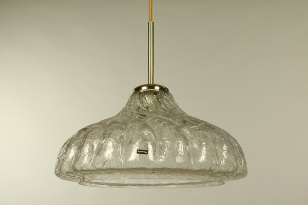 Light Frosted Ice Glass Pendant Lamp from Doria Leuchten, 1970s-FUP-639406