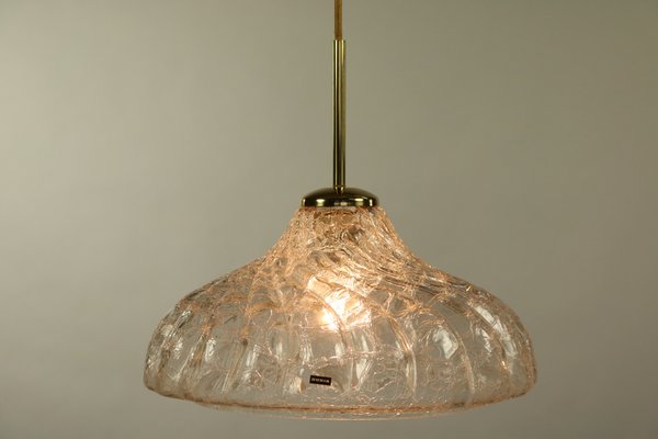 Light Frosted Ice Glass Pendant Lamp from Doria Leuchten, 1970s-FUP-639406