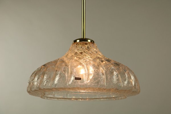 Light Frosted Ice Glass Pendant Lamp from Doria Leuchten, 1970s-FUP-639406