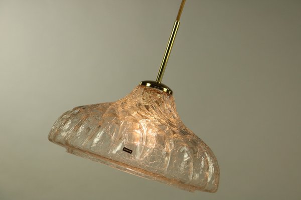 Light Frosted Ice Glass Pendant Lamp from Doria Leuchten, 1970s-FUP-639406