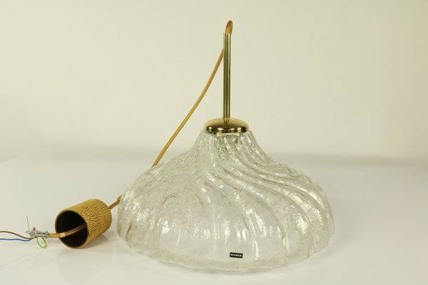 Light Frosted Ice Glass Pendant Lamp from Doria Leuchten, 1970s-FUP-639406