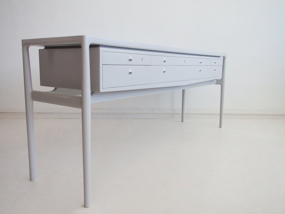 Light Gray Painted Wood Sideboard by Helge Vestergaard Jensen, 1950s