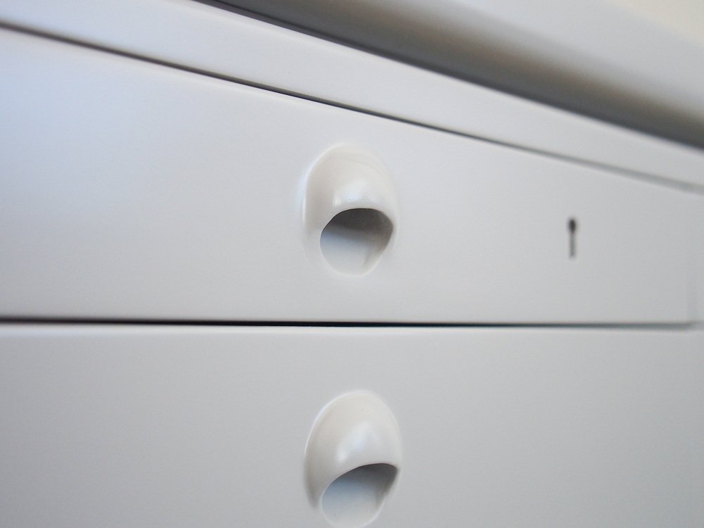 Light Gray Painted Wood Sideboard by Helge Vestergaard Jensen, 1950s