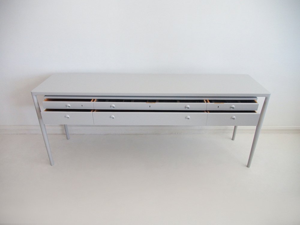 Light Gray Painted Wood Sideboard by Helge Vestergaard Jensen, 1950s