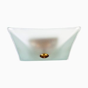 Light Green Murano Glass and Brass Flush Mount by Gaetano Sciolari, 1960s-MBH-1031928