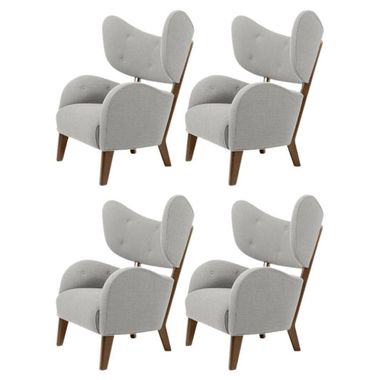 Light Grey Raf Simons Vidar 3 Smoked Oak My Own Lounge Chair by Lassen, Set of 4