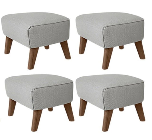 Light Grey Smoked Oak Raf Simons Vidar 3 My Own Chair Footstools by Lassen, Set of 4