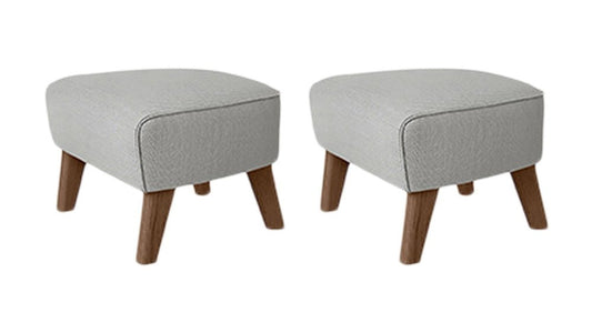 Light Grey, Smoked Oak Rafsimonsvidar3 My Own Chair Footstool by Lassen, Set of 2