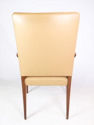 Light Leather and Mahogany Armchair by Jacob Kjær, 1950s-UY-1425721