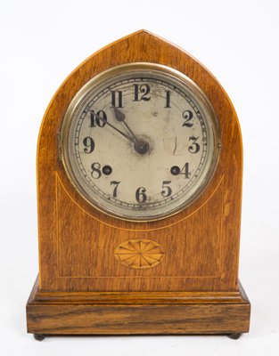 Light Mahogany Marquetry Carmine Clock, 1920s-UY-1427394