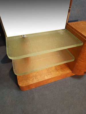 Light Wood Dressing Table with Glass Tiles, 1940s-AWH-825532