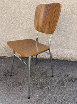 Light Yellow & Brown Formica Dining Table & Chairs Set, 1950s, Set of 5-SDV-875771