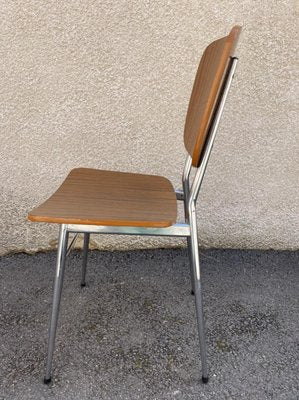 Light Yellow & Brown Formica Dining Table & Chairs Set, 1950s, Set of 5-SDV-875771