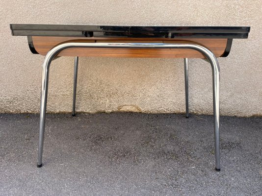 Light Yellow & Brown Formica Dining Table & Chairs Set, 1950s, Set of 5-SDV-875771