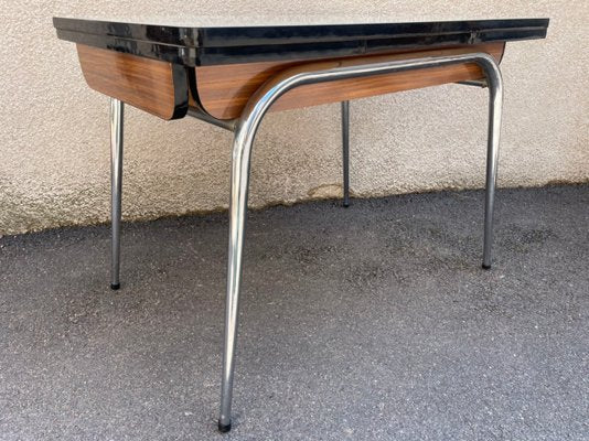 Light Yellow & Brown Formica Dining Table & Chairs Set, 1950s, Set of 5-SDV-875771