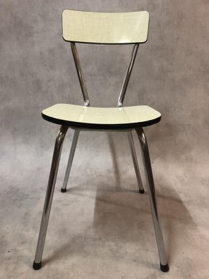 Light Yellow Resopal Side Chairs, 1950s, Set of 4-SDV-729368