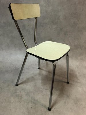 Light Yellow Resopal Side Chairs, 1950s, Set of 4-SDV-729368