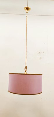 Lilac Fabric & Gold Silk Cable Pendant Lamp-QLH-1187849