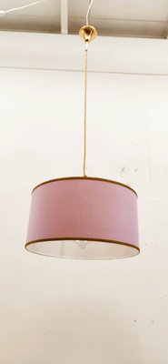 Lilac Fabric & Gold Silk Cable Pendant Lamp-QLH-1187849