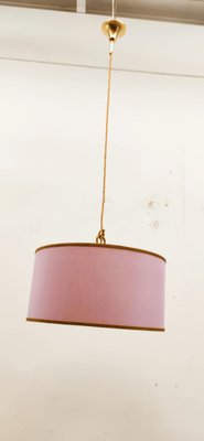 Lilac Fabric & Gold Silk Cable Pendant Lamp-QLH-1187849