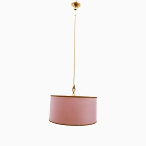 Lilac Fabric & Gold Silk Cable Pendant Lamp-QLH-1187849