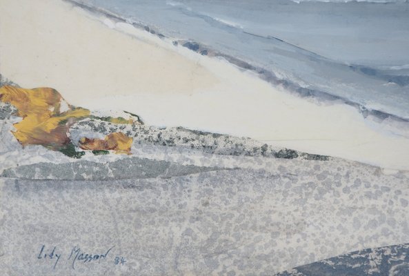 Lily Masson, The Long Beach, 1984, Tempera Drawing and Collage-KHH-1201158