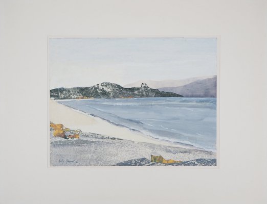 Lily Masson, The Long Beach, 1984, Tempera Drawing and Collage-KHH-1201158