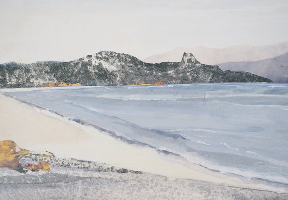 Lily Masson, The Long Beach, 1984, Tempera Drawing and Collage-KHH-1201158