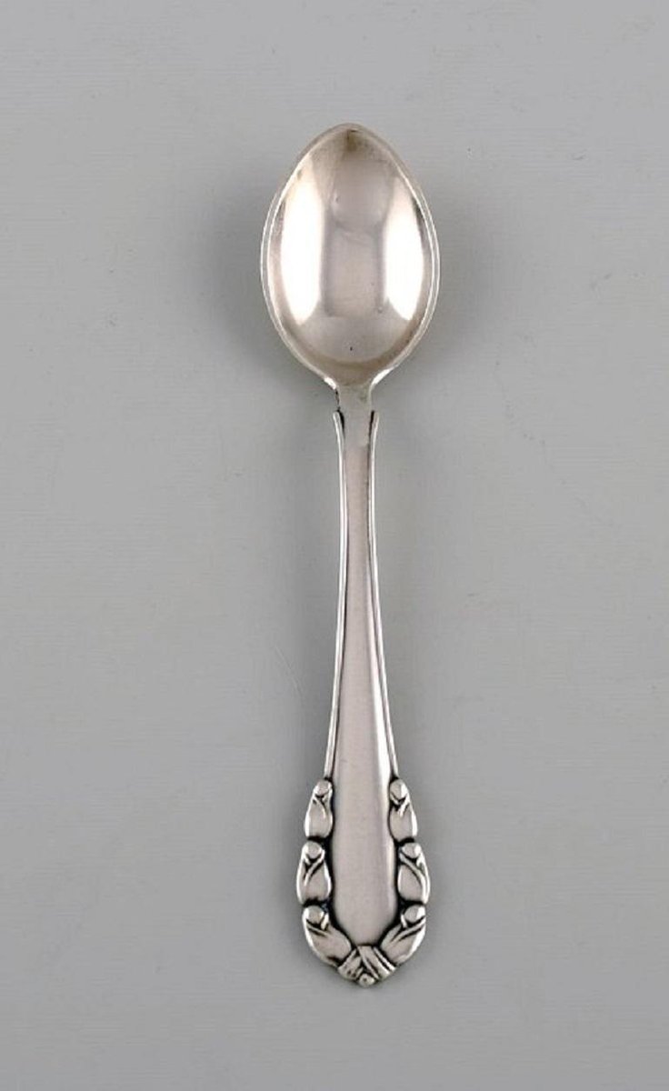 Lily of the Valley Coffee Spoons in Sterling Silver from Georg Jensen, Set of 8