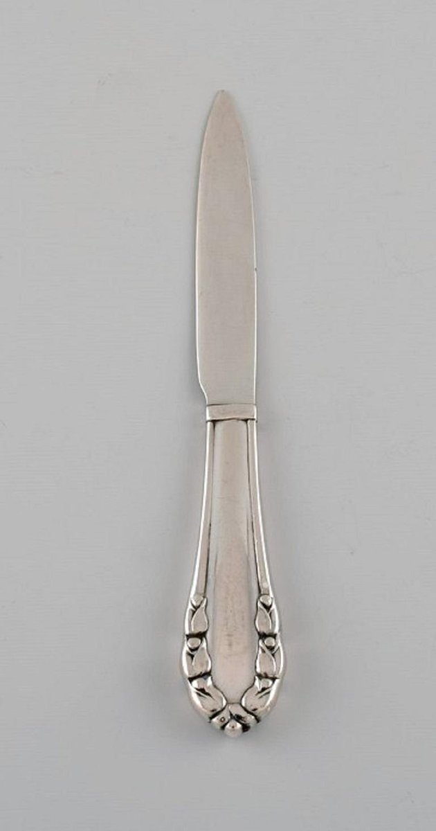 Lily of the Valley Fruit Butter Knives in Silver from Georg Jensen, Set of 8