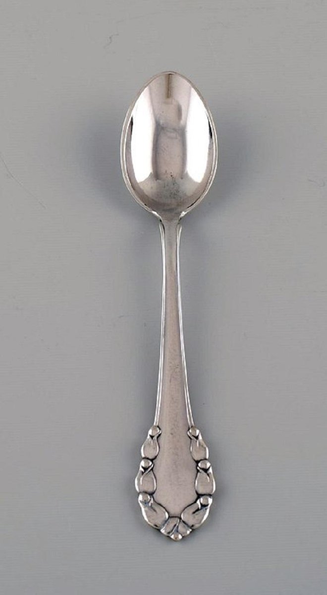 Lily of the Valley Teaspoons in Silver 830 from Georg Jensen, Set of 6