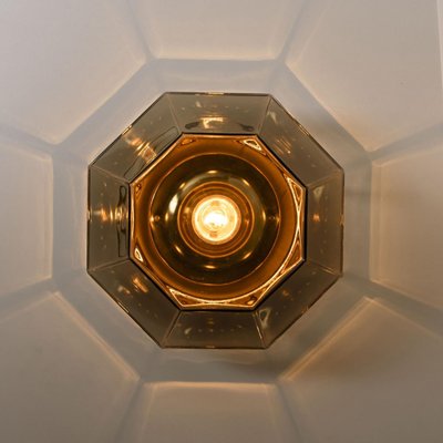 Limburg Geometric Smoked Glass and Brass Wall Lights, 1970s-VDW-2027321