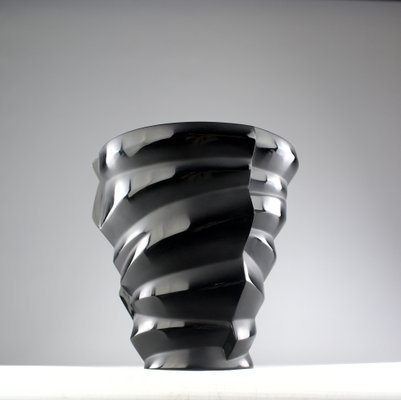 Limited Edition Black Crystal Dixie Vase by Lalique, France, 1990s-KEM-2032097